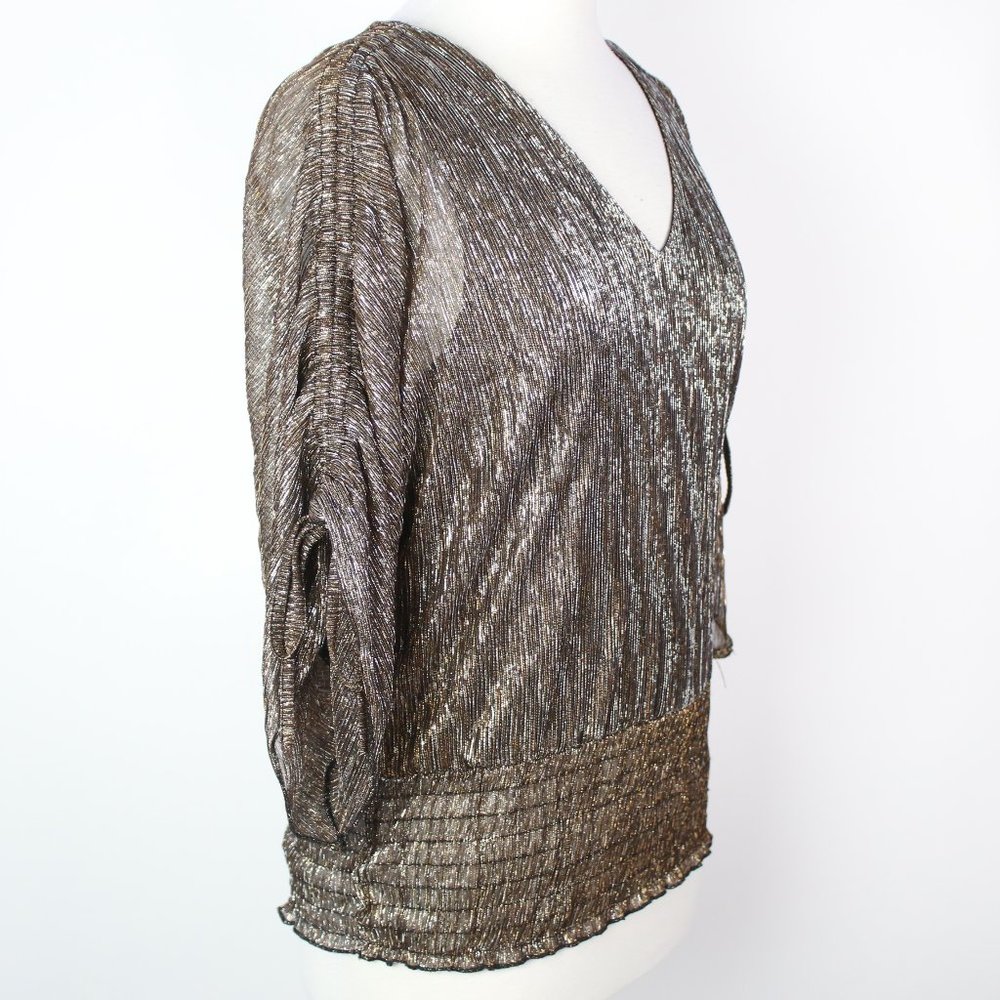 1. State Womens Small Smocked Cinched Sleeve Blouse Top - Picture 2 of 7